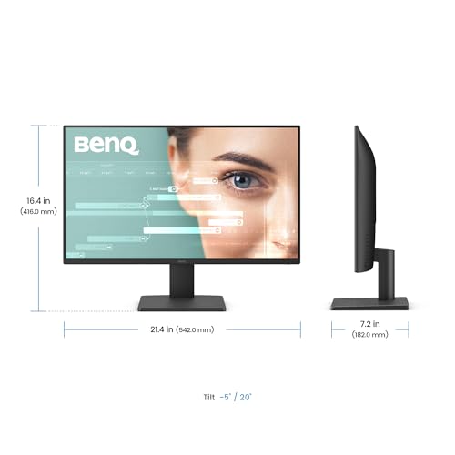 BenQ Moniteur GW2491E 24 Zoll 1080p FHD, 100 Hz, IPS, Eye-Care, HDMI, DisplayPort, Bordure Ultra Fine, Certifié TUV, Flicker-Free, Low Blue Light Plus, Eye-CareU