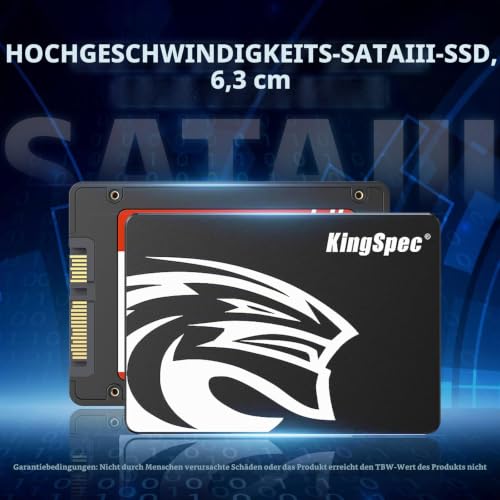 KingSpec 512GB 2 5 Zoll SATA SSD, 2.5 inch SATA III 6Gb/s Interne Solid State Festplatte - 3D NAND Flash, Kompatibel mit PS4/Desktop/Laptop