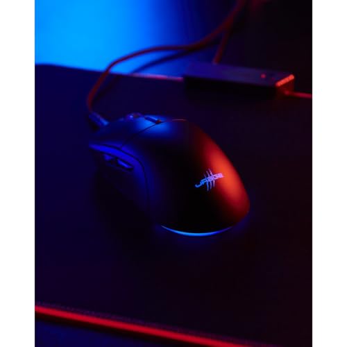 uRage Gaming-Maus mit Kabel „Reaper 250“ (Rainbow LED, ultra leicht, Rechtshänder, 6 programmierbare Tasten, 6.200 dpi, optischer Sensor, Software, abnehmbares Kabel) schwarz