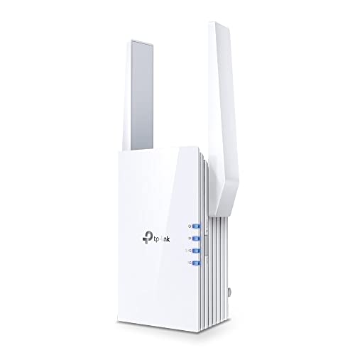 TP-Link RE705X | Wi-Fi 6 WLAN Verstärker | AX3000 Dualband, Gigabit-Port | 2402 Mbit/s (5 GHz) + 574 Mbit/s (2,4 GHz), 2 externe Antennen, EasyMesh, kompatibel mit Fritzbox