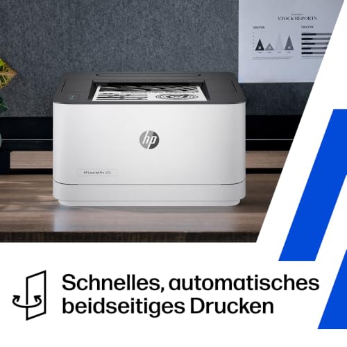 HP LaserJet Pro 3002dw Laserdrucker, Automatischer beidseitiger Druck, Bis zu 33 A4-Seiten pro Minute, Hi-Speed USB, WiFi, Ethernet, Bluetooth, Smart App, Wolf Pro Security