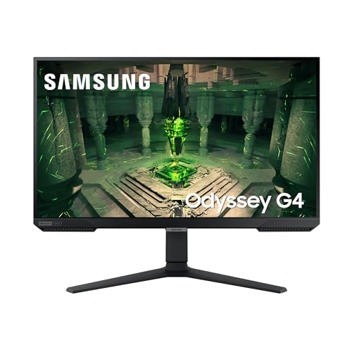 Samsung Odyssey G4B Gaming Monitor LS27BG400EU, 27 Zoll, IPS-Panel, Full HD-Auflösung, AMD FreeSync Premium, G-Sync kompatibel, 1 ms (G/G) Reaktionszeit, Bildwiederholrate 240 Hz, Schwarz