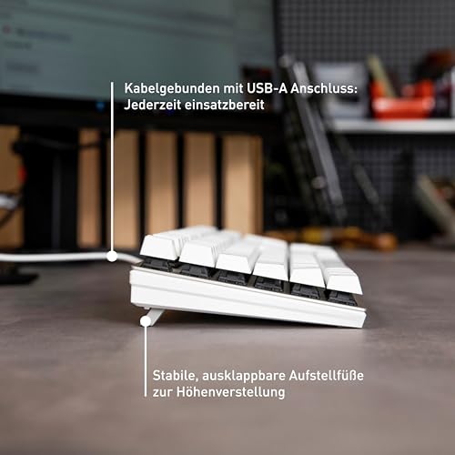 CHERRY KC 200 MX, Mechanische Tastatur, DE QWERTZ, MX2A Silent RED, Schwarz | Kabelgebunden (USB-A Anschluss), Eloxierte Metallplatte, Gelaserte Abriebfeste Keycaps, Full-Key-Rollover, für Office/Gaming