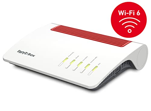 FRITZ!Box 7590 AX International (DSL/VDSL WLAN Router mit Wi-Fi 6, 2.400 MBit/s (5GHz) & 1.200 MBit/s (2,4 GHz),VDSL-Supervectoring 35b, Mesh,DECT-Basis,geeignet für Österreich/Schweiz)