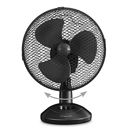 TROTEC TVE 8 Tischventilator | 25 Watt, oszillierend 90°, 2 Stufen, Ø 23 cm und sehr leise, schwarz
