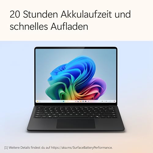 Microsoft Surface Laptop | Copilot+ PC | 15” Touchscreen | Snapdragon® X Elite (12 Kerne) | 16GB RAM | 512GB SSD | neuestes Modell, 7. Edition | Schwarz