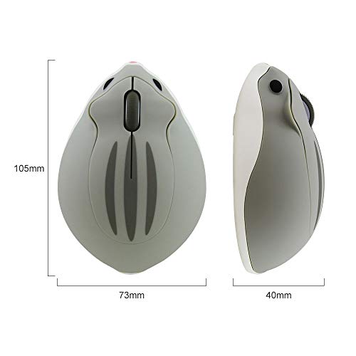 Justdfine Hamster Form Kabellose Maus Computer Maus 1200DPI niedlich Cartoon Leise Funkmaus für Kinder Tragbare Wireless Mouse für Links und Rechtshänder, PC/Laptop/Windows/Linux, Geschenk Grau