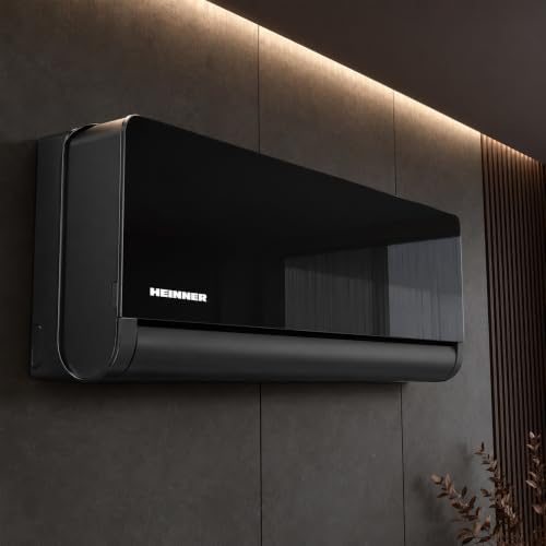 Heinner HAC-BP12WIFI-BK BlackPearl Split-Klimaanlage Schwarz, 12000 BTU, WiFi, Smart Inverter, A+++ Kühlung, A++ Heizung, Active Clean, Breeze Away, Cascade, ECO, 8°C-Heizfunktion, für 16–23 m²