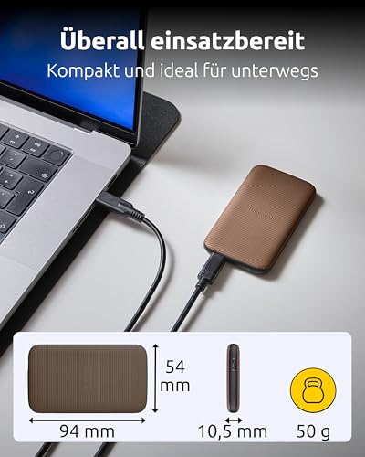 Intenso TX500 Externe SSD 500 GB - USB 3.2 Gen 2x1, bis zu 1000 MB/s, Portable Solid State Drive Festplatte mit USB-C, Kompakter Speicher kompatibel mit Windows, macOS, Android