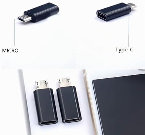 USB-C auf Micro USB Adapter, 2er Set, Aluminium, Schwarz