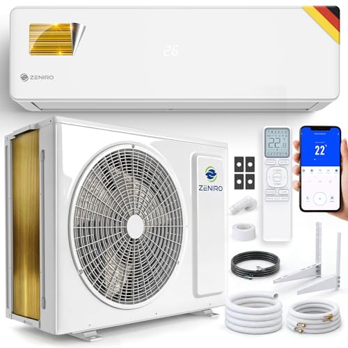 ZENIRO Split Klimaanlage 24000 BTU Set - TURBO Cooling - mit Ionisator & WiFi/App-Funktion Klimagerät Kühlen A++/Heizen A+ 7,1kW Sehr Leise - Fernbedienung, Timerfunktion - Montagematerial
