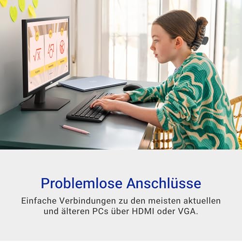 Dell SE2225H 21.5 Zoll Full HD (1920x1080) Monitor, 75Hz, VA, 5ms, VESA (100x100mm), HDMI, VGA, 3 Jahre Garantie, Schwarz