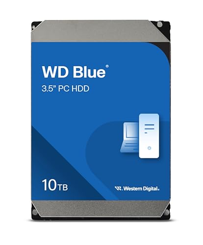 WD Blue 10 TB Interne HDD, PC-Festplatte 3,5 Zoll, 7200 U/Min, SATA 6 Gbit/s, 512 MB Cache