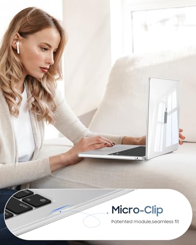 Fintie Hülle Kompatibel mit MacBook Air 13,6 Zoll M5 M4 M3 M2, Transparent | A3449 A3240 A3113 A2681 (2026-2022), Ultradünne Hartschale Schutzhülle Snap Cover