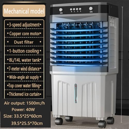 Tragbare Klimaanlagen, Verdunstungskühler mit großem Wassertank, 3-stufiger Lüfter, 28 dB Verdunstungsluftkühler mit 120°-Oszillation, 12-Stunden-Smart-Timer, 4 Kühlakkus, Kühllüfter für Zim