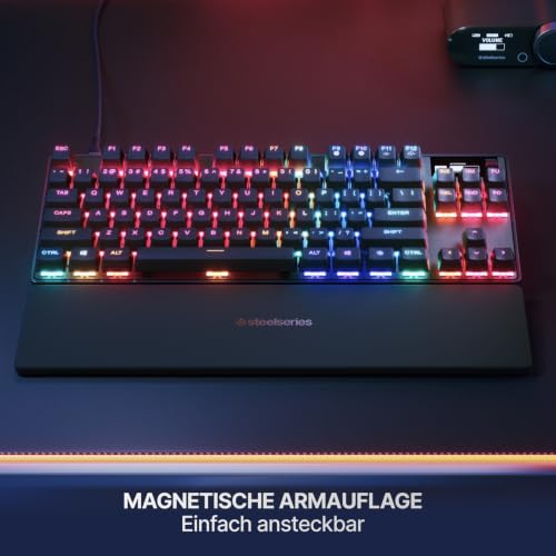 SteelSeries APEX PRO TKL Gen-3-Gaming-Tastatur – OmniPoint 3.0 analoge magnetische Schalter, Quickset-Auto-Presets (Schnellabzug, Schnellantipp/SOCD, Schutzmodus), OLED,RGB,PBT, USB-C, German QWERTZ