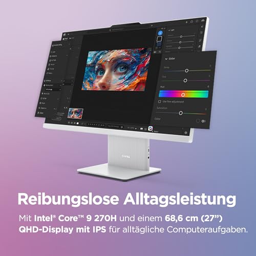 Lenovo IdeaCentre All-In-One | 27" QHD Display | Intel Core 9 | 32GB | 1TB | All in One|27" QHD Display|Intel Core 9 270H|32GB RAM|1TB SSD|Windows 11 |Grau|inkl. Maus und Tastatur| inkl. Webcam