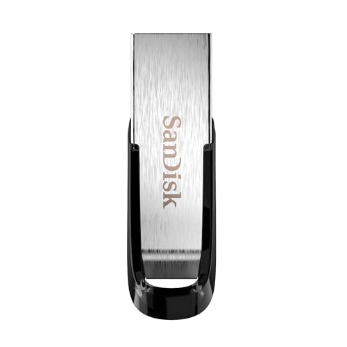 SANDISK 128 GB Ultra Flair, USB-A Laufwerk, bis zu 150 MB/s Lesen | USB Flash-Laufwerk, bis zu 15-mal schneller als Standard-USB 2.0, mit Passwortschutz, elegantes Metallgehäuse, Silber