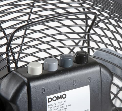DOMO DO8134 Bodenventilator - Luftkühler mit 3 Geschwindigkeitsstufen - Ø 35 cm - Metall - Schwarz