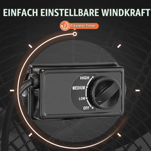 VEVOR Trommelventilator, 30 Zoll Industrie-Ladenventilator, Bodenventilator mit 3 Gänge, Trommelgebläse 13000 CFM, Standventilator 360° verstellbarer, Windmaschine für Lager, Werkstatt, Fabrik, Keller