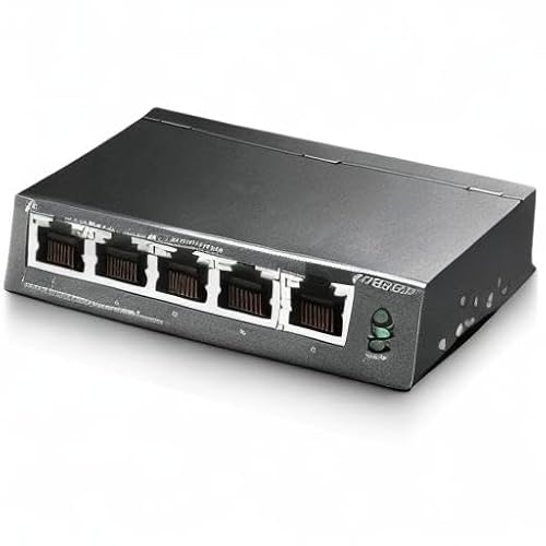 TP-Link TL-SG1005P 5-Port Gigabit LAN PoE Switch mit 4 PoE+ Ports (65 Watt, IEEE-802.3af/at, Plug-and-Play, Robustes Metallgehäuse)