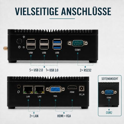lüfterlos mini pc N2940 8GB RAM 128GB SSD Intel Celeron Fanless Industrie