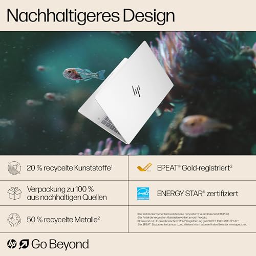 HP Pavilion Plus Laptop | AMD Ryzen 7 7840U mit integrierter KI | 14" 3K OLED Display | 120 Hz | 16GB RAM | 1TB SSD | Win11 | QWERTZ | Silber | inkl. 25 GB Dropbox-Speicher für 12 Monate