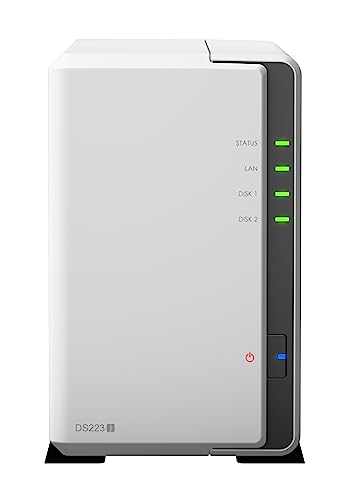 Synology DS223j 2-Bay Diskstation NAS (Realtek RTD1619B 4-Core 1.7 GHz 1GB DDR4 Ram 1xRJ-45 1GbE LAN-Port) 8TB Bundle mit 2 x 4TB Seagate IronWolf NAS HDDs (ST4000VN006)