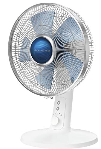 Rowenta Turbo Silence Extreme+ Tischventilator leise, leistungsstark, 4 Geschwindigkeiten, 45 m3/Mi, 38 dB(A),Stille-Nacht-Modus, Turbo Boost, Automatische Oszillation, weiß, VU2730