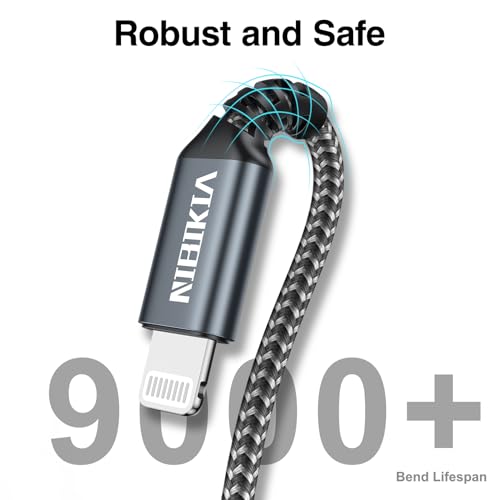 NIBIKIA iPhone Ladekabel, Lightning Kabel [3Pack 2M] Schnellladekabel | MFi Zertifiziert USB auf Lightning Kabel für iPhone 14 13 12 11 Pro/Pro Max/Mini, XR XS Max X, 8 7 6 6s Plus, 5s 5 Se