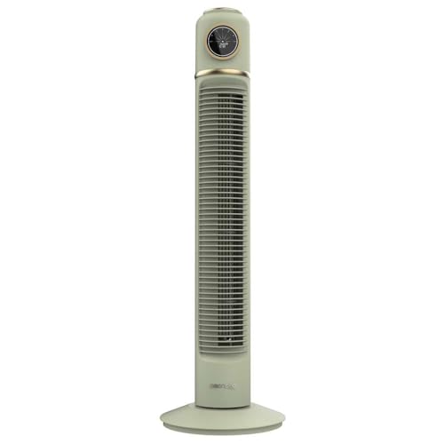 Cecotec - Turmventilatoren 1090 Skyline Retro Smart Green, von 81 cm, 40W, Display -LED, taktile und Fernbedienung, 3 Geschwindigkeiten, 3 Modi, Timer 12 Stunden und Oszillation 72º