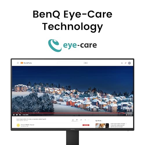 BenQ Moniteur GW2491E 24 Zoll 1080p FHD, 100 Hz, IPS, Eye-Care, HDMI, DisplayPort, Bordure Ultra Fine, Certifié TUV, Flicker-Free, Low Blue Light Plus, Eye-CareU