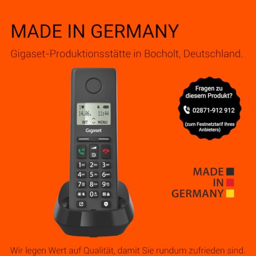 Gigaset Pure 220A - Schnurloses DECT-Telefon mit Anrufbeantworter - mit Call-Block-Taste und Freisprechfunktion - 80 Kontakten, anthrazit schwarz [Kompatibel in DE, IT, FR, NL, BE, Che, AUT]