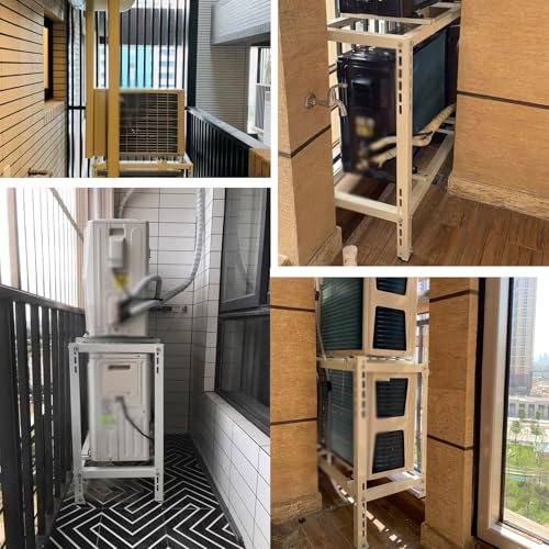 Halterung Klimaanlage Außengerät, Bodengestell für Externe Klimaanlage, Zweistufig, Vibrationsdämpfend für Split Klimaanlagen(80x80x45cm/31x31x18in)
