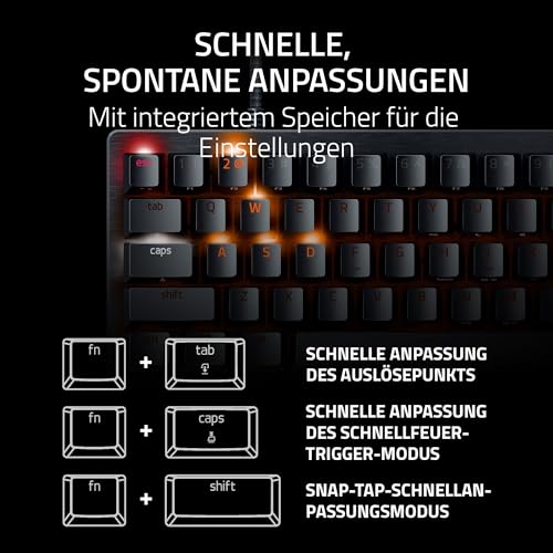 Razer Huntsman V3 Pro Mini - Analoge optische E-Sport Gaming-Tastatur 60% Format - Snap Tap & Rapid Trigger (Digitale Steuerungstasten, Doubleshot-PBT-Tastenkappen) QWERTY US-Layout | Schwarz
