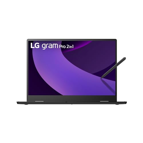 LG gram Pro 16 16T90TP-K.AA78G (16 Zoll) OLED 2in1 Notebook, Intel Core Ultra 7 255H, Intel Arc™ 140T GPU, 16GB RAM, 1TB SSD, federleicht (1,399 kg), gram AI, 77 Wh, Thunderbolt 4, Schwarz