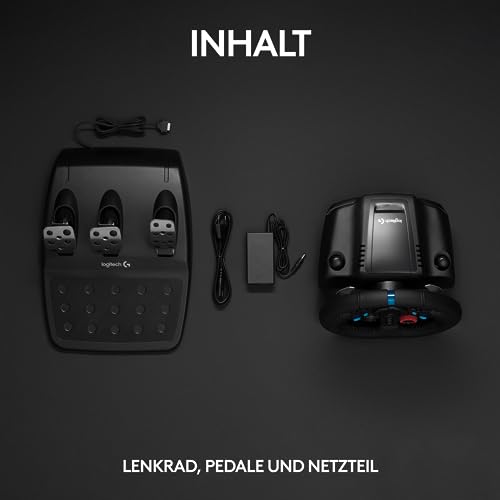 Logitech G29 Driving Force Gaming Rennlenkrad, Zweimotoriges Force Feedback, 900° Lenkbereich, Racing Leder-Lenkrad, Verstellbare Edelstahl Bodenpedale, für PS5, PS4, PC, Mac - Schwarz