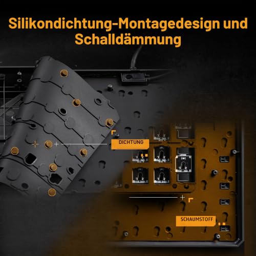 ASUS TUF Gaming K3 Gen II Gaming-Tastatur mit 97 Tasten, opto-mechanische RGB-Switches, Silikondichtung, stoßdämpfender Schaumstoff, wasserdicht IP57, abnehmbare Oberplatte und Aura Sync, AZERTY