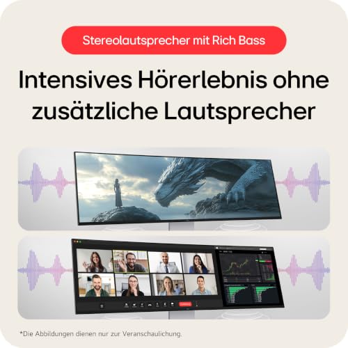 LG UltraWide 49U950A-W.AEU (49 Zoll) 32:9 Curved DQHD Nano IPS Monitor, 144Hz, AMD FreeSync™ Premium, DisplayHDR™ 400, USB-C (90W), Weiß
