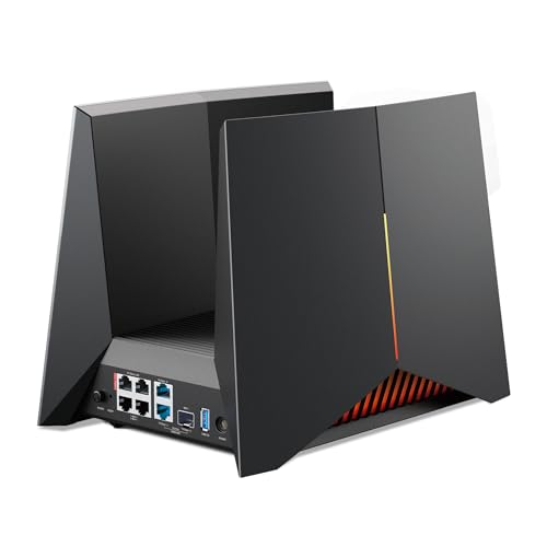 TP-Link Archer GE800 Gaming Router Tri-Band Wi-Fi 7, 2× 10 Gbps Anschlüsse, Dedizierter Gaming-Anschluss, Dediziertes Spiele-Panel, Exklusive Beschleunigung für Spiele, Spielorientiertes Design