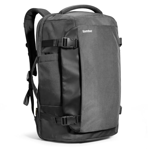 tomtoc 40L Reiserucksack TSA Freundlich Handgepäck Rucksack Travel Backpack | Groß Rucksack für 15,6-17 Zoll Laptop, Flug Genehmigt Bordgepäck Spritzwassergeschützt Kabinenrucksack für Reise Weekender