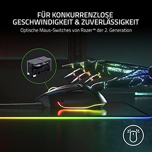 Razer Basilisk V3 - Kabelgebundene, anpassbare Gaming Maus mit Chroma RGB für PC / Mac (10+1 programmierbare Tasten, neigbares HyperScroll Mausrad, ergonomisches Design) Schwarz