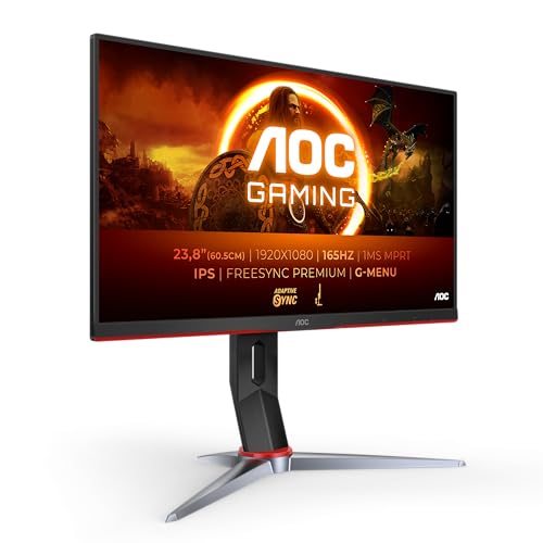 AOC Gaming 24G2ZE 60 cm (23,8 Zoll) Monitor (FHD, HDMI, DisplayPort, FreeSync, 0,5 ms Reaktionszeit (MPRT), 240 Hz, 1920 x 1080) schwarz/rot
