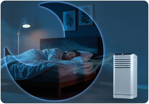 Berdsen Mobiles Klimagerät 9000 BTU - 4-in-1 mit Lüfter, Entfeuchter, Schlafmodus - Tuya Smart App - Energieeffizient