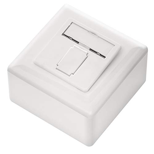 deleyCON CAT6a Universal Netzwerkdose 1x RJ45 Port geschirmt, 1 Stück, Weiß