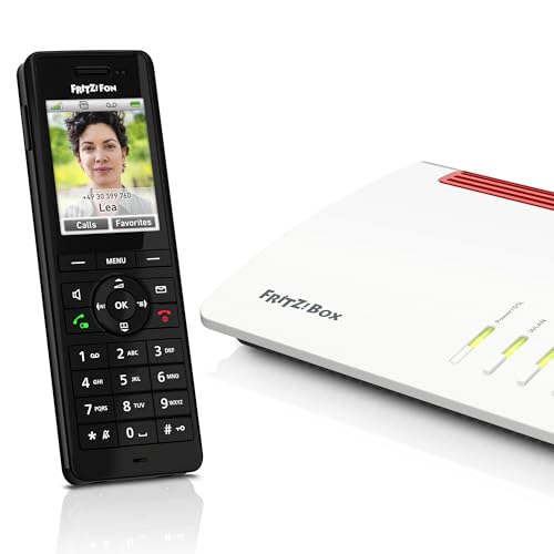 FRITZ!Fon X6 DECT-Telefon, kabellos, Full Duplex HD, Farbdisplay, kompatibel mit Fritz!Box mit DECT-Basis, schwarz, International