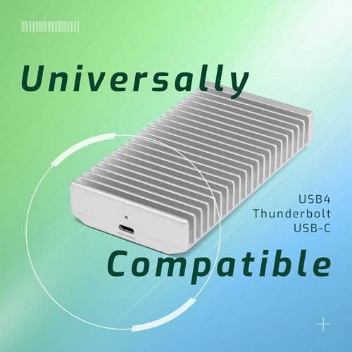 OWC Express 1M2 40Gb/s Tragbares NVMe SSD-Gehäuse USB4, Thunderbolt Kompatibel, Aluminium-Kühlkörper (nur Gehäuse)