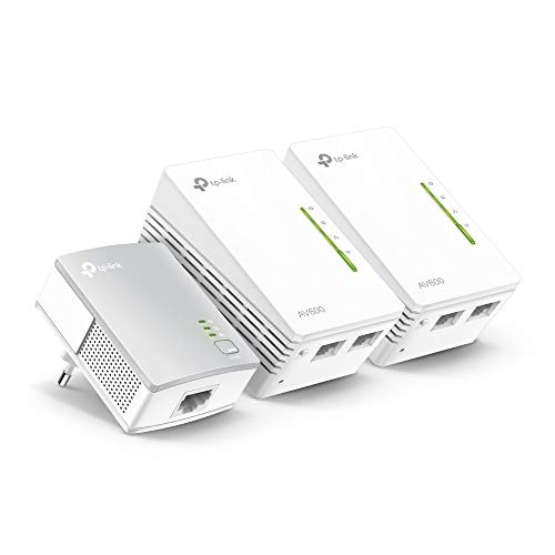 TP-Link WLAN Powerline Adapter Triple Set TL-WPA4220 TKIT (600Mbit/s, WLAN 300Mbit/s, Wi-Fi Clone, Fast-Ethernet-LAN, Plug&Play, Kompatibel mit Allen HomePlug AV/AV2 Powerline Adaptern)