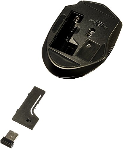 Amazon Basics Kabellose Maus mit Einstellbarem DPI – Ergonomisch – Schwarz