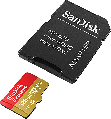 SANDISK 128GB Extreme microSDCX Karte + Adapter, bis zu 190MB/s Lesen | UHS-I, V30, 4K & Full HD, U3, C10, A2, bis zu 90MB/s Schreiben, Ideal für Dash Cams und Drohnen
